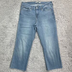 Levi's Jeans Womens 28 Straight 714 Classic Casual Denim Raw Hem Cropped Wide